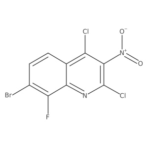 7-Bromo-2,4-dichloro-8-fluoro-3-nitroquinoline结构式