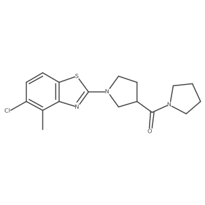 5-Chloro-4-methyl-2-[3-(pyrrolidine-1-carbonyl)pyrrolidin-1-yl]-1,3-benzothiazole结构式