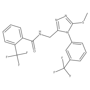 N-((5-(methylthio)-4-(3-(trifluoromethyl)phenyl)-4H-1,2,4-triazol-3-yl)methyl)-2-(trifluoromethyl)benzamide Structure