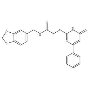 N-(1,3-benzodioxol-5-ylmethyl)-2-[(6-oxo-4-phenyl-1,6-dihydro-2-pyrimidinyl)thio]acetamide Structure