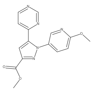 Methyl 1-(6-methoxy-3-pyridinyl)-5-(4-pyrimidinyl)-1H-pyrazole-3-carboxylate结构式