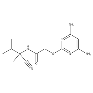 2-[(6-amino-4-imino-1,4-dihydropyrimidin-2-yl)sulfanyl]-N-(1-cyano-1,2-dimethylpropyl)acetamide结构式