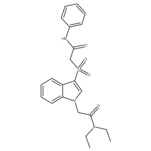 N,N-diethyl-2-(3-((2-oxo-2-(phenylamino)ethyl)sulfonyl)-1H-indol-1-yl)acetamide结构式