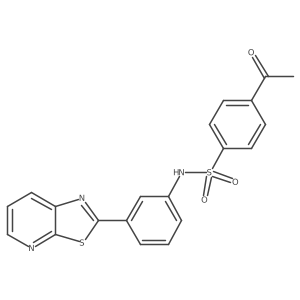4-acetyl-N-(3-(thiazolo[5,4-b]pyridin-2-yl)phenyl)benzenesulfonamide结构式