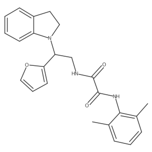 N1-(2,6-dimethylphenyl)-N2-(2-(furan-2-yl)-2-(indolin-1-yl)ethyl)oxalamide结构式