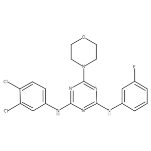 N2-(3,4-dichlorophenyl)-N4-(3-fluorophenyl)-6-morpholino-1,3,5-triazine-2,4-diamine Structure