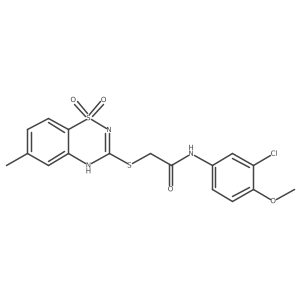 N-(3-chloro-4-methoxyphenyl)-2-((6-methyl-1,1-dioxido-4H-benzo[e][1,2,4]thiadiazin-3-yl)thio)acetamide Structure