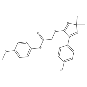 2-((5-(4-bromophenyl)-2,2-dimethyl-2H-imidazol-4-yl)thio)-N-(4-methoxyphenyl)acetamide结构式