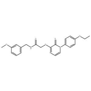 2-((4-(4-ethoxyphenyl)-3-oxo-3,4-dihydropyrazin-2-yl)thio)-N-(3-methoxybenzyl)acetamide结构式