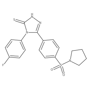4-(4-Fluorophenyl)-5-(4-(pyrrolidin-1-ylsulfonyl)phenyl)-4H-1,2,4-triazole-3-thiol Structure