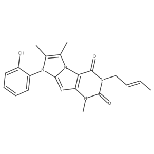 (E)-3-(but-2-en-1-yl)-8-(2-hydroxyphenyl)-1,6,7-trimethyl-1H-imidazo[2,1-f]purine-2,4(3H,8H)-dione结构式