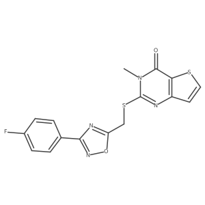 2-({[3-(4-fluorophenyl)-1,2,4-oxadiazol-5-yl]methyl}sulfanyl)-3-methyl-3H,4H-thieno[3,2-d]pyrimidin-4-one Structure