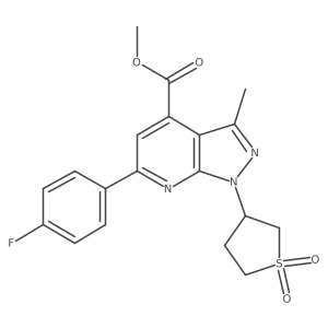 methyl 1-(1,1-dioxo-1lambda6-thiolan-3-yl)-6-(4-fluorophenyl)-3-methyl-1H-pyrazolo[3,4-b]pyridine-4-carboxylate结构式