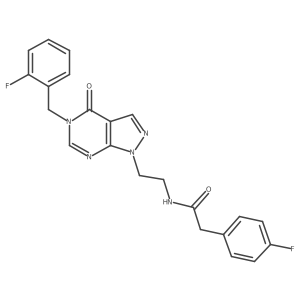 N-(2-(5-(2-fluorobenzyl)-4-oxo-4,5-dihydro-1H-pyrazolo[3,4-d]pyrimidin-1-yl)ethyl)-2-(4-fluorophenyl)acetamide Structure