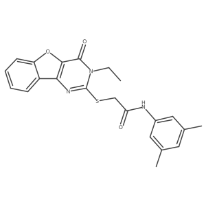 N-(3,5-dimethylphenyl)-2-((3-ethyl-4-oxo-3,4-dihydrobenzofuro[3,2-d]pyrimidin-2-yl)thio)acetamide结构式