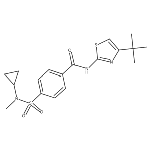 N-(4-(tert-butyl)thiazol-2-yl)-4-(N-cyclopropyl-N-methylsulfamoyl)benzamide结构式