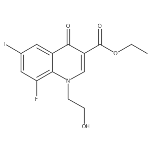 Ethyl 8-fluoro-1-(2-hydroxyethyl)-6-iodo-4-oxo-1,4-dihydroquinoline-3-carboxylate结构式