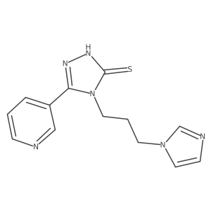 4-[3-(1H-imidazol-1-yl)propyl]-5-(3-pyridinyl)-4H-1,2,4-triazol-3-yl hydrosulfide Structure
