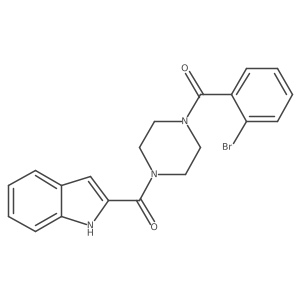 (2-bromophenyl)[4-(1H-indol-2-ylcarbonyl)piperazin-1-yl]methanone结构式