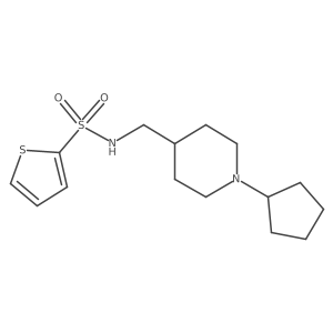 N-((1-cyclopentylpiperidin-4-yl)methyl)thiophene-2-sulfonamide Structure
