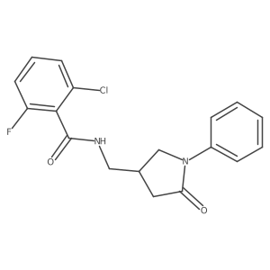 2-chloro-6-fluoro-N-[(5-oxo-1-phenylpyrrolidin-3-yl)methyl]benzamide结构式