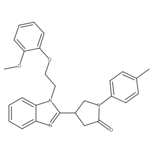 4-{1-[2-(2-methoxyphenoxy)ethyl]-1H-1,3-benzodiazol-2-yl}-1-(4-methylphenyl)pyrrolidin-2-one Structure