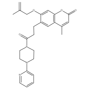 4-methyl-7-[(2-methylprop-2-en-1-yl)oxy]-6-{3-oxo-3-[4-(pyridin-2-yl)piperazin-1-yl]propyl}-2H-chromen-2-one Structure
