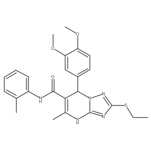7-(3,4-dimethoxyphenyl)-2-(ethylsulfanyl)-5-methyl-N-(2-methylphenyl)-4H,7H-[1,2,4]triazolo[1,5-a]pyrimidine-6-carboxamide Structure