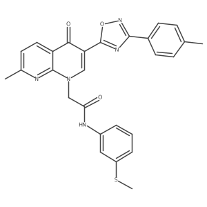2-{7-methyl-3-[3-(4-methylphenyl)-1,2,4-oxadiazol-5-yl]-4-oxo-1,4-dihydro-1,8-naphthyridin-1-yl}-N-[3-(methylsulfanyl)phenyl]acetamide结构式