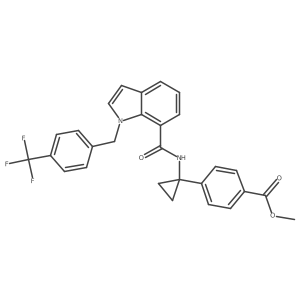 Methyl 4-{1-[({1-[4-(trifluoromethyl)benzyl]-1H-indol-7-yl}carbonyl)amino]cyclopropyl}benzoate结构式