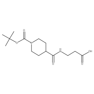 N-{[1-(tert-butoxycarbonyl)piperidin-4-yl]carbonyl}-beta-alanine Structure