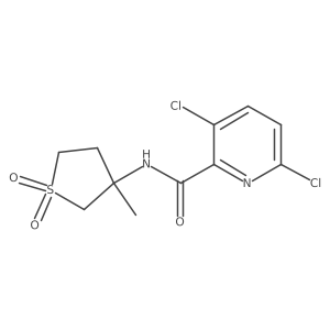 3,6-dichloro-N-(3-methyl-1,1-dioxo-1lambda6-thiolan-3-yl)pyridine-2-carboxamide Structure