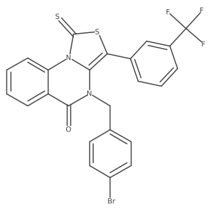 4-(4-Bromobenzyl)-1-thioxo-3-(3-(trifluoromethyl)phenyl)-1H-thiazolo[3,4-a]quinazolin-5(4H)-one结构式