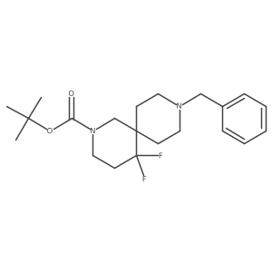 1,1-Dimethylethyl 5,5-difluoro-9-(phenylmethyl)-2,9-diazaspiro[5.5]undecane-2-carboxylate结构式