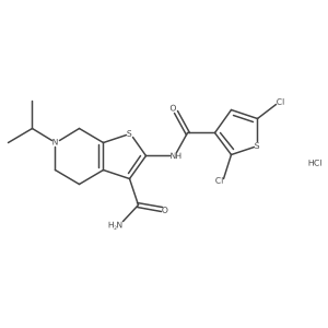 2-(2,5-Dichlorothiophene-3-carboxamido)-6-isopropyl-4,5,6,7-tetrahydrothieno[2,3-c]pyridine-3-carboxamide hydrochloride Structure