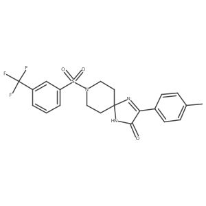 3-(4-Methylphenyl)-8-{[3-(trifluoromethyl)phenyl]sulfonyl}-1,4,8-triazaspiro[4.5]dec-3-en-2-one Structure