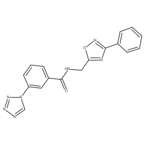 N-((3-phenyl-1,2,4-oxadiazol-5-yl)methyl)-3-(1H-tetrazol-1-yl)benzamide结构式