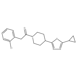2-(2-Chlorophenyl)-1-(4-(5-cyclopropyl-1,3,4-oxadiazol-2-yl)piperidin-1-yl)ethanone Structure