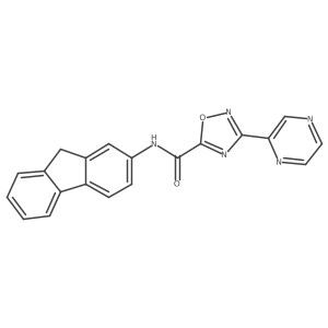 N-(9H-fluoren-2-yl)-3-(pyrazin-2-yl)-1,2,4-oxadiazole-5-carboxamide结构式