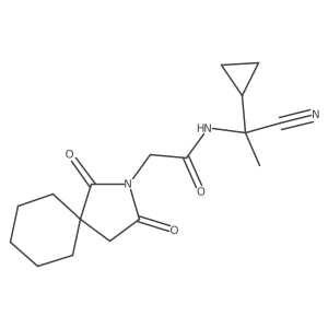 N-(1-cyano-1-cyclopropylethyl)-2-{1,3-dioxo-2-azaspiro[4.5]decan-2-yl}acetamide结构式