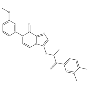 3-((1-(3,4-dimethylphenyl)-1-oxopropan-2-yl)thio)-7-(3-methoxyphenyl)-[1,2,4]triazolo[4,3-a]pyrazin-8(7H)-one Structure