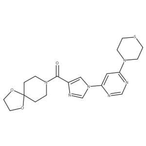1,4-dioxa-8-azaspiro[4.5]decan-8-yl(1-(6-thiomorpholinopyrimidin-4-yl)-1H-imidazol-4-yl)methanone结构式
