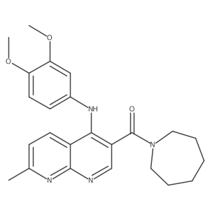 3-(azepane-1-carbonyl)-N-(3,4-dimethoxyphenyl)-7-methyl-1,8-naphthyridin-4-amine结构式