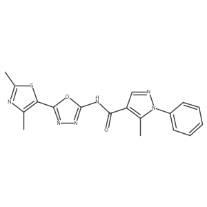 N-(5-(2,4-dimethylthiazol-5-yl)-1,3,4-oxadiazol-2-yl)-5-methyl-1-phenyl-1H-pyrazole-4-carboxamide Structure