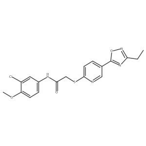 N-(3-chloro-4-methoxyphenyl)-2-((5-(3-ethyl-1,2,4-oxadiazol-5-yl)pyridin-2-yl)thio)acetamide结构式