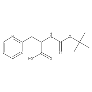 (S)-2-((tert-Butoxycarbonyl)amino)-3-(pyrimidin-2-yl)propanoic acid结构式