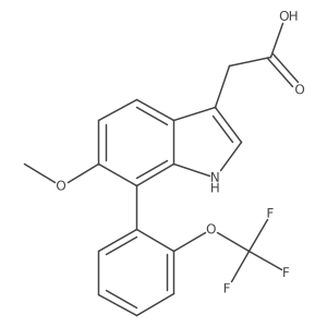 1H-Indole-3-acetic acid, 6-methoxy-7-[2-(trifluoromethoxy)phenyl]-结构式