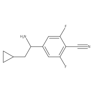 4-((1S)-1-Amino-2-cyclopropylethyl)-2,6-difluorobenzenecarbonitrile结构式