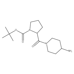 tert-butyl (2S)-2-(4-aminopiperidine-1-carbonyl)pyrrolidine-1-carboxylate结构式