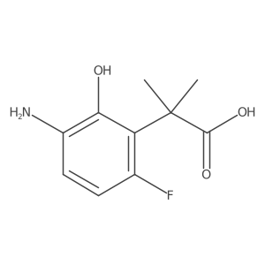 Benzeneacetic acid, 3-amino-6-fluoro-2-hydroxy-I+/-,I+/--dimethyl- Structure